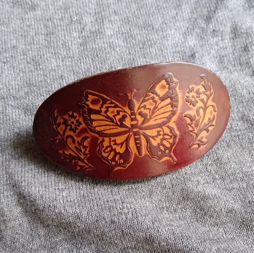 Leather Butterfly Hair Clip